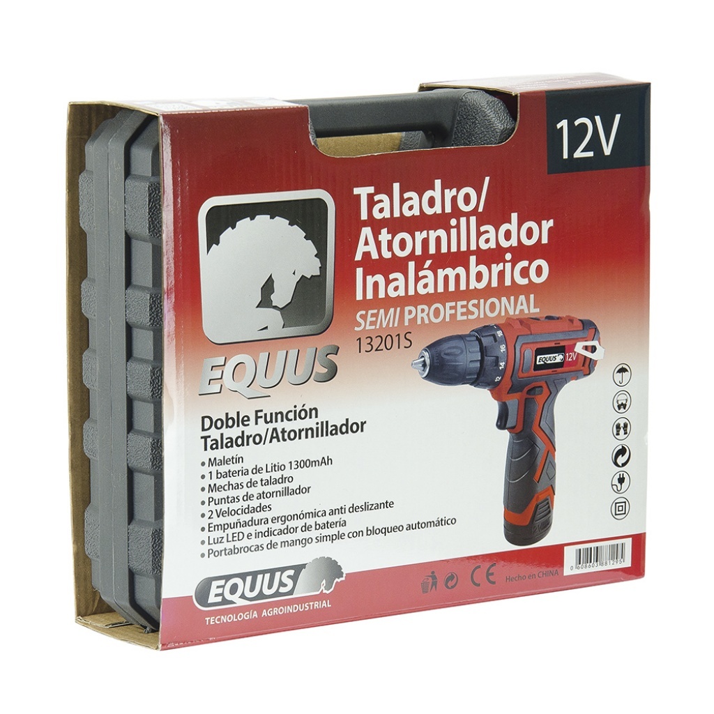 Taladro Atornillador Inalambrico Total Bateria 12v Litio